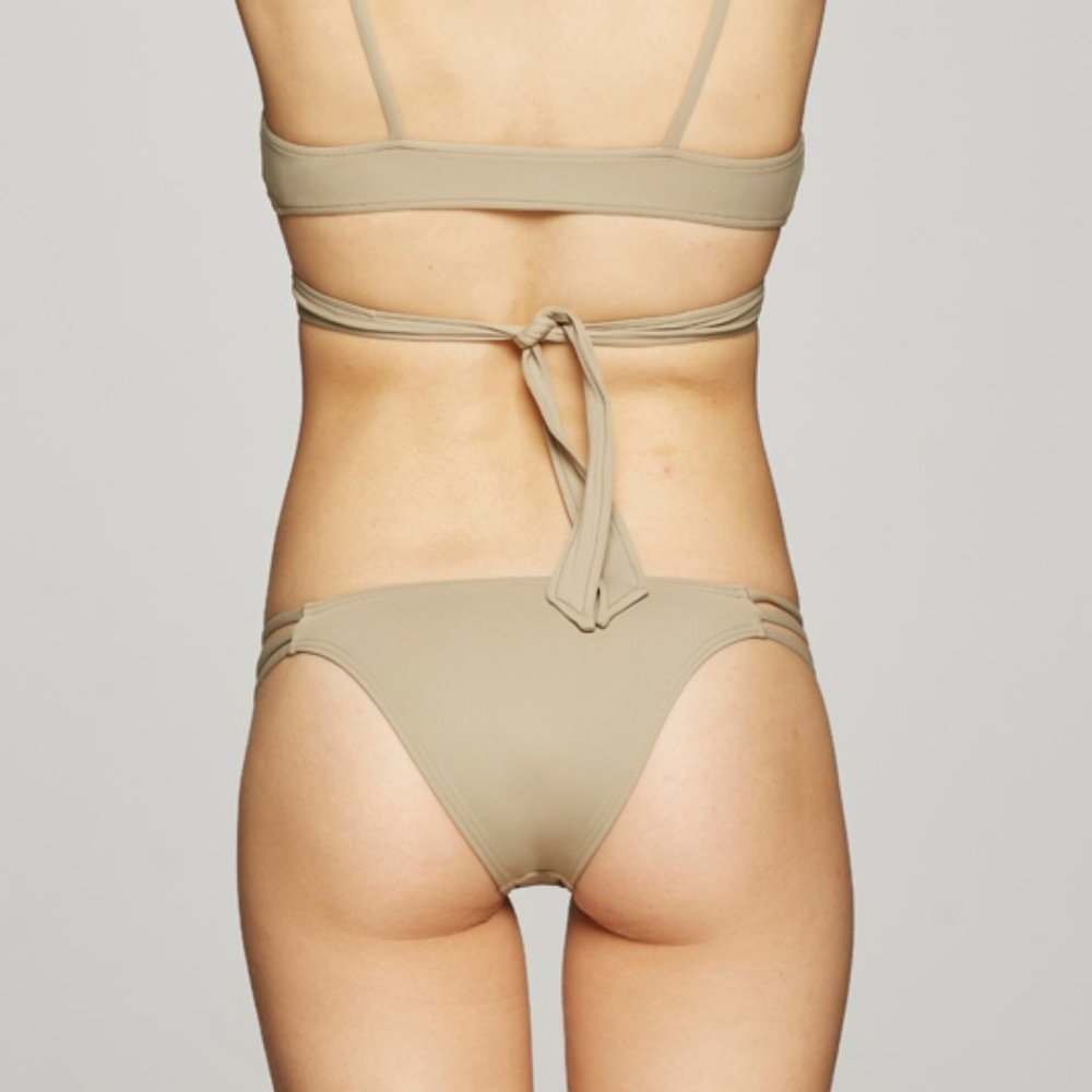 NWT Kikirio | ASOS Maia Strappy Bikini Bottom Canopy Taupe Medium - Picture 3 of 7